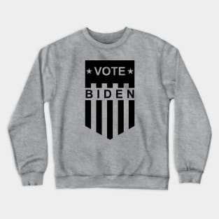Vote Biden American Flag Shield - White and Black Crewneck Sweatshirt